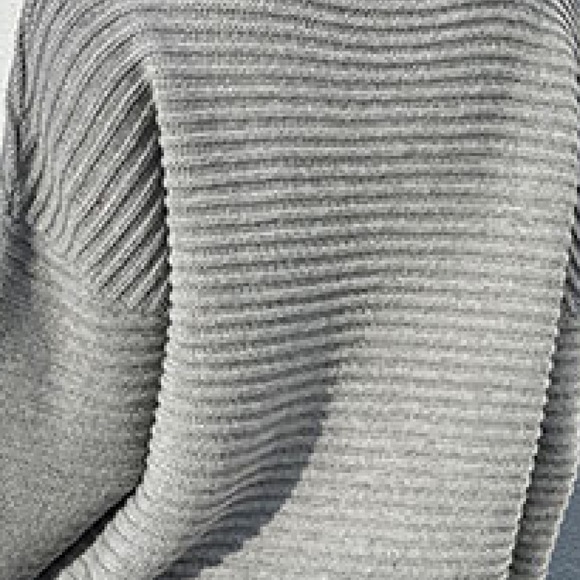 Gray Cutout Horizontal Rib-Knit Sweater - Picture 3 of 5